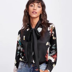 Floral print long sleeve blouse